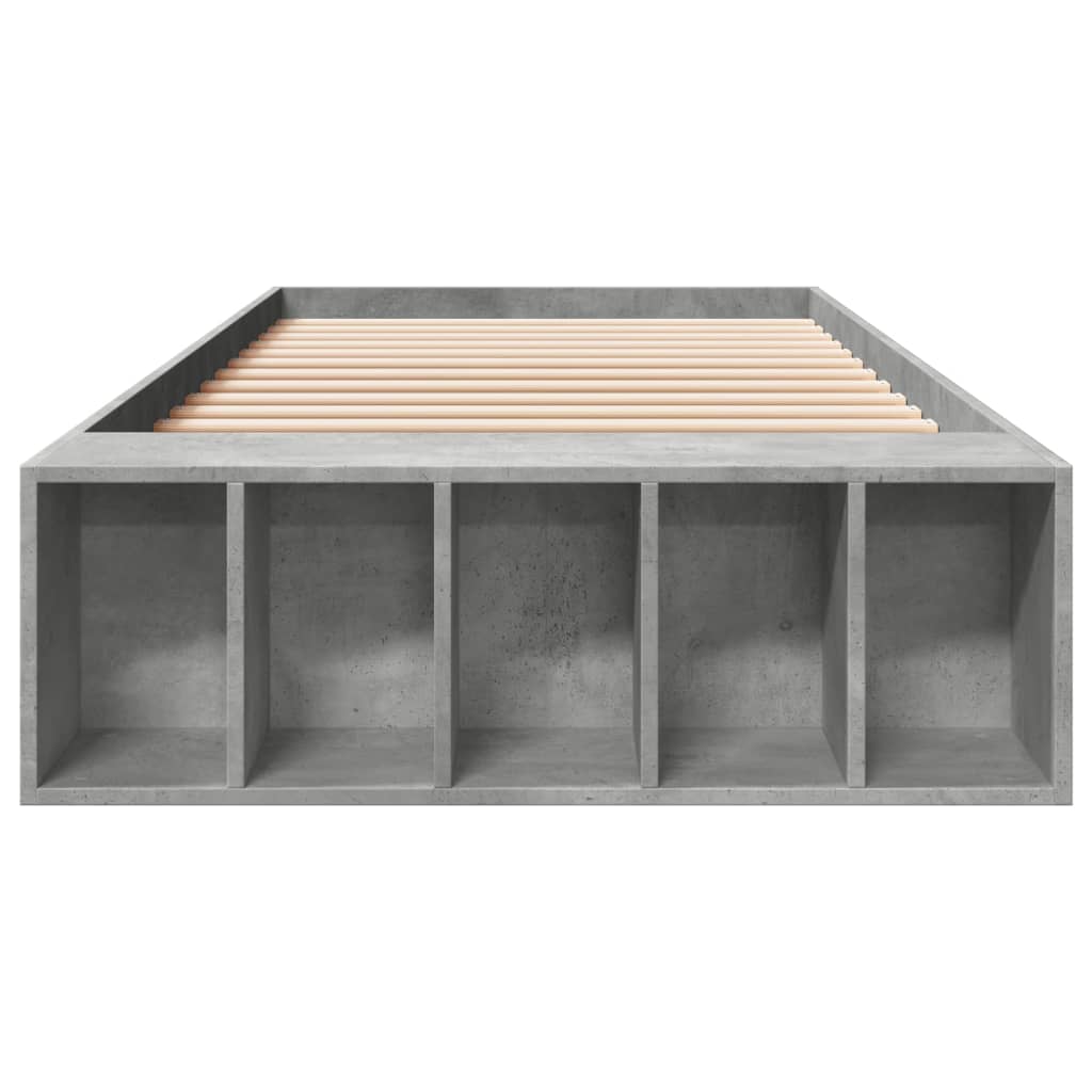 Okvir kreveta boja betona 90x200 cm od konstruiranog drva