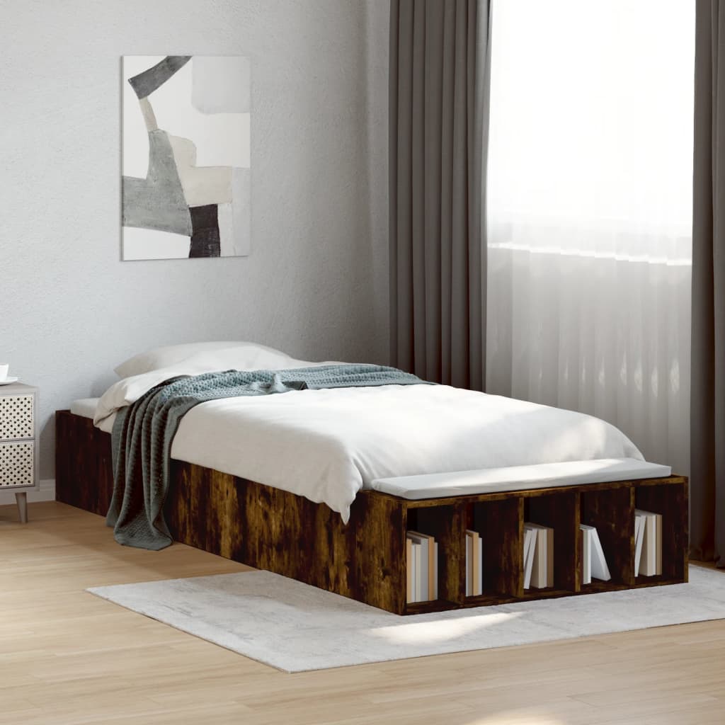 Okvir za krevet boja hrasta 90 x 200 cm konstruirano drvo