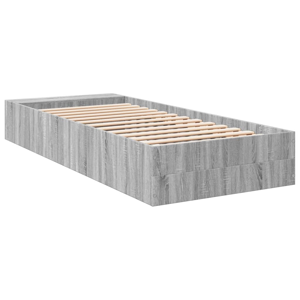 Okvir za krevet boja hrasta 75 x 190 cm od konstruiranog drva