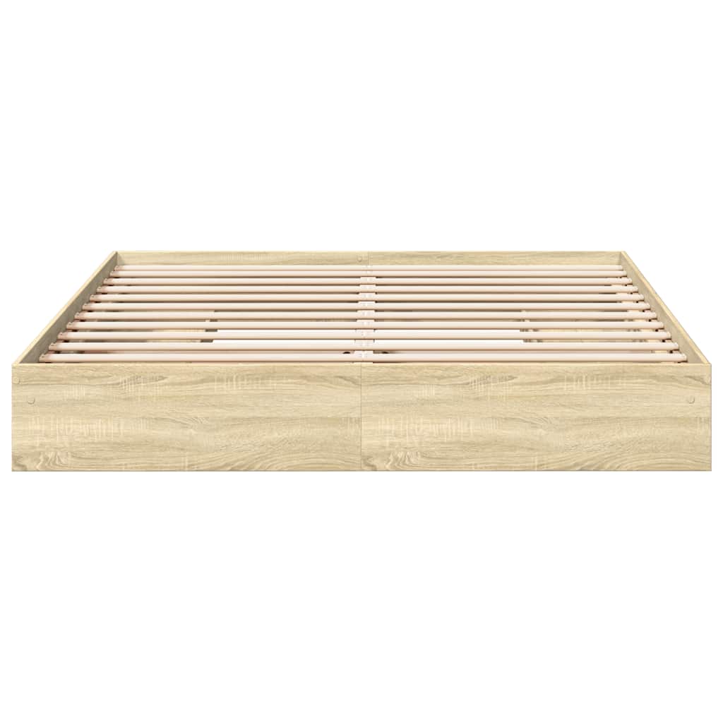 Okvir za krevet s ladicama boja hrasta 200x200 cm drveni Smeđa 200 x 200 cm