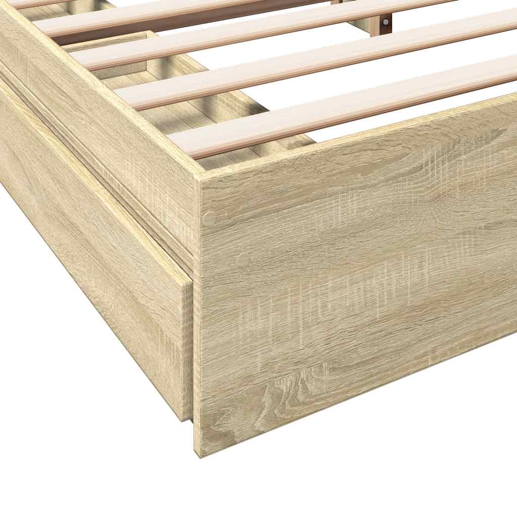 Okvir za krevet s ladicama boja hrasta 180x200 cm
