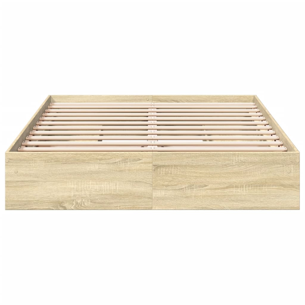Okvir za krevet s ladicama boja hrasta 160x200 cm drveni