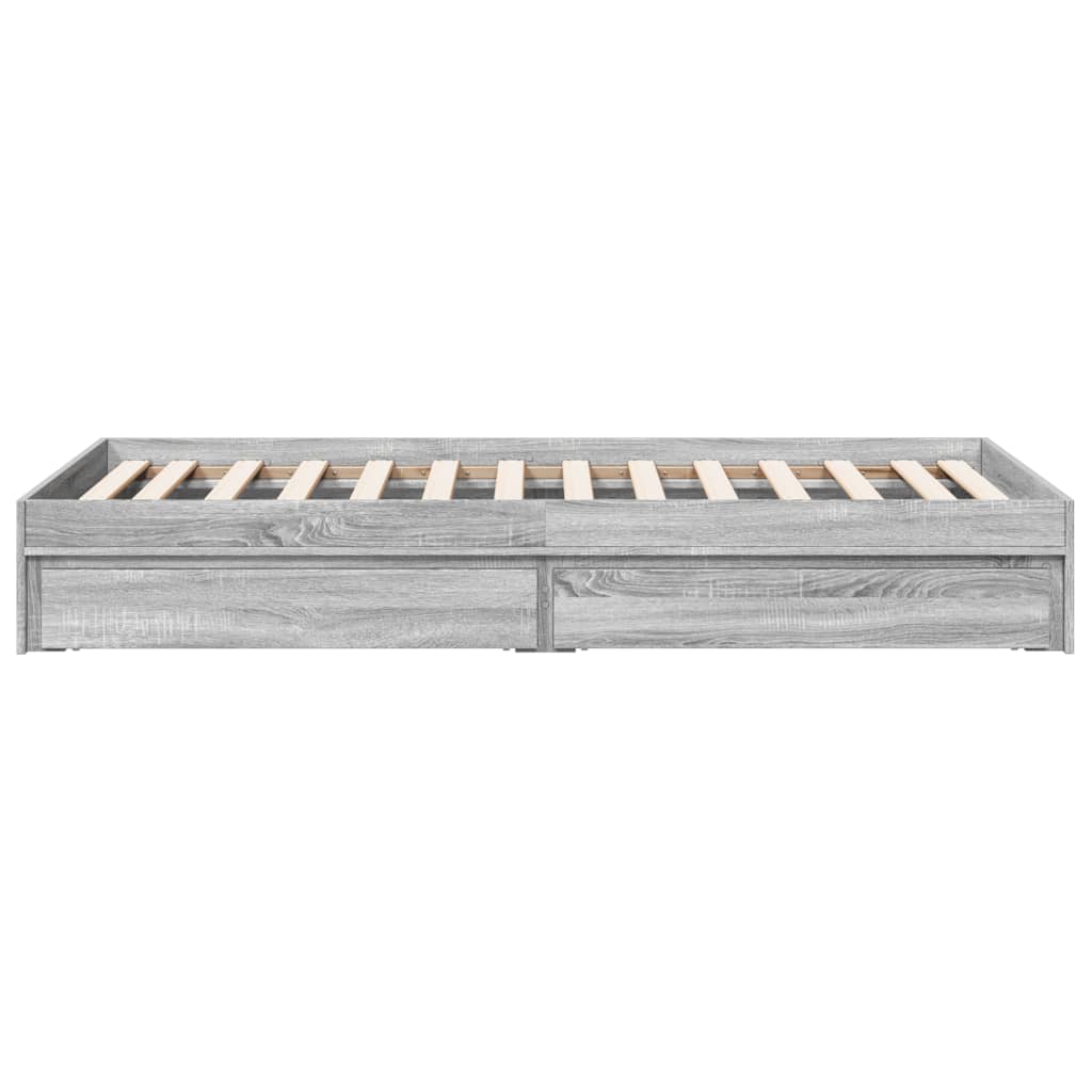 Okvir za krevet s ladicama boja hrasta 100x200 cm drveni