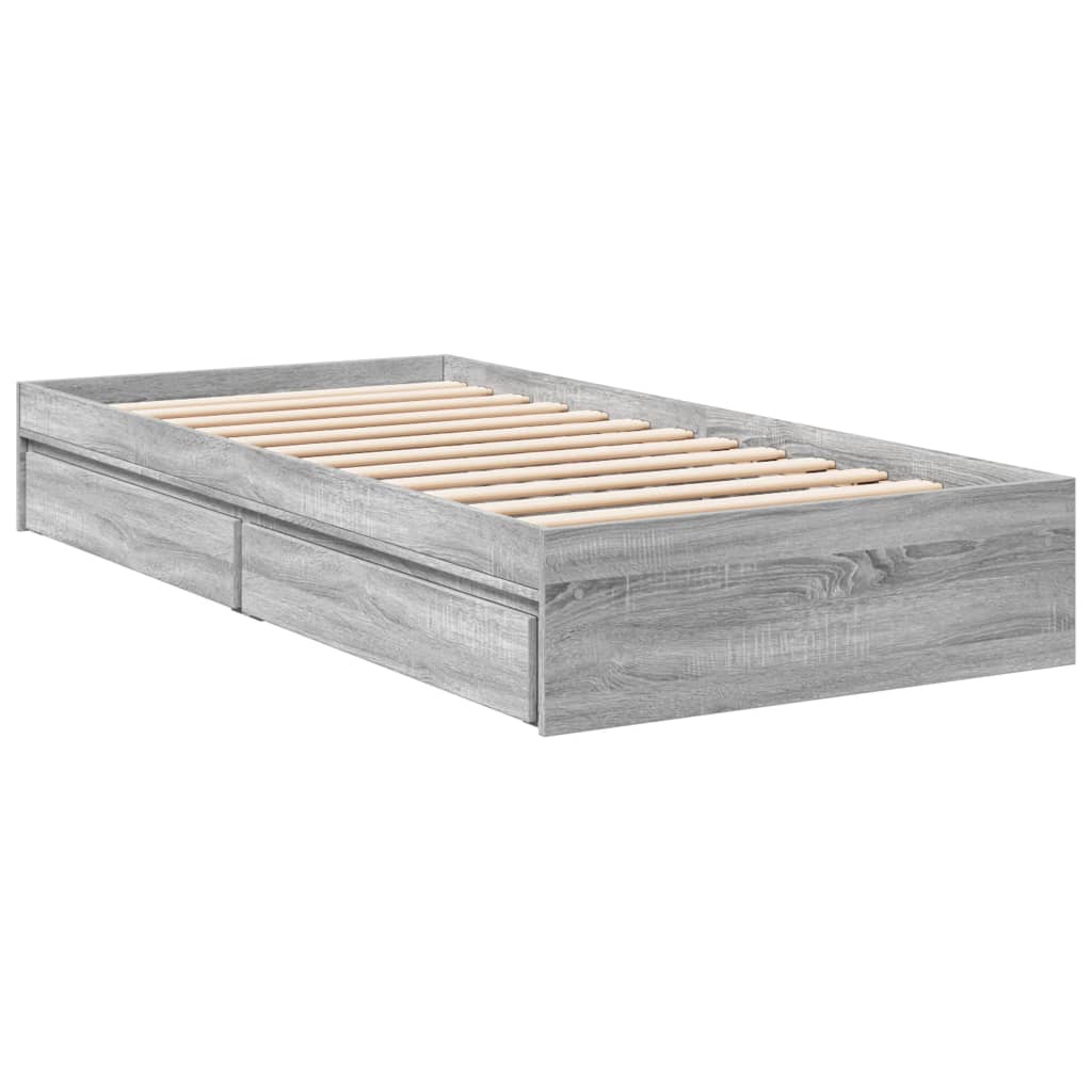 Okvir za krevet s ladicama boja hrasta 100x200 cm drveni