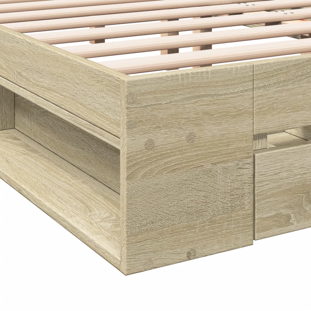 Okvir za krevet s ladicama boja hrasta 180x200 cm