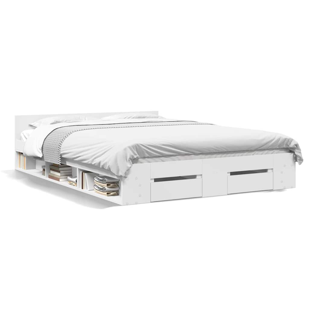 Okvir kreveta s ladicama bez madraca bijeli 120x190 cm