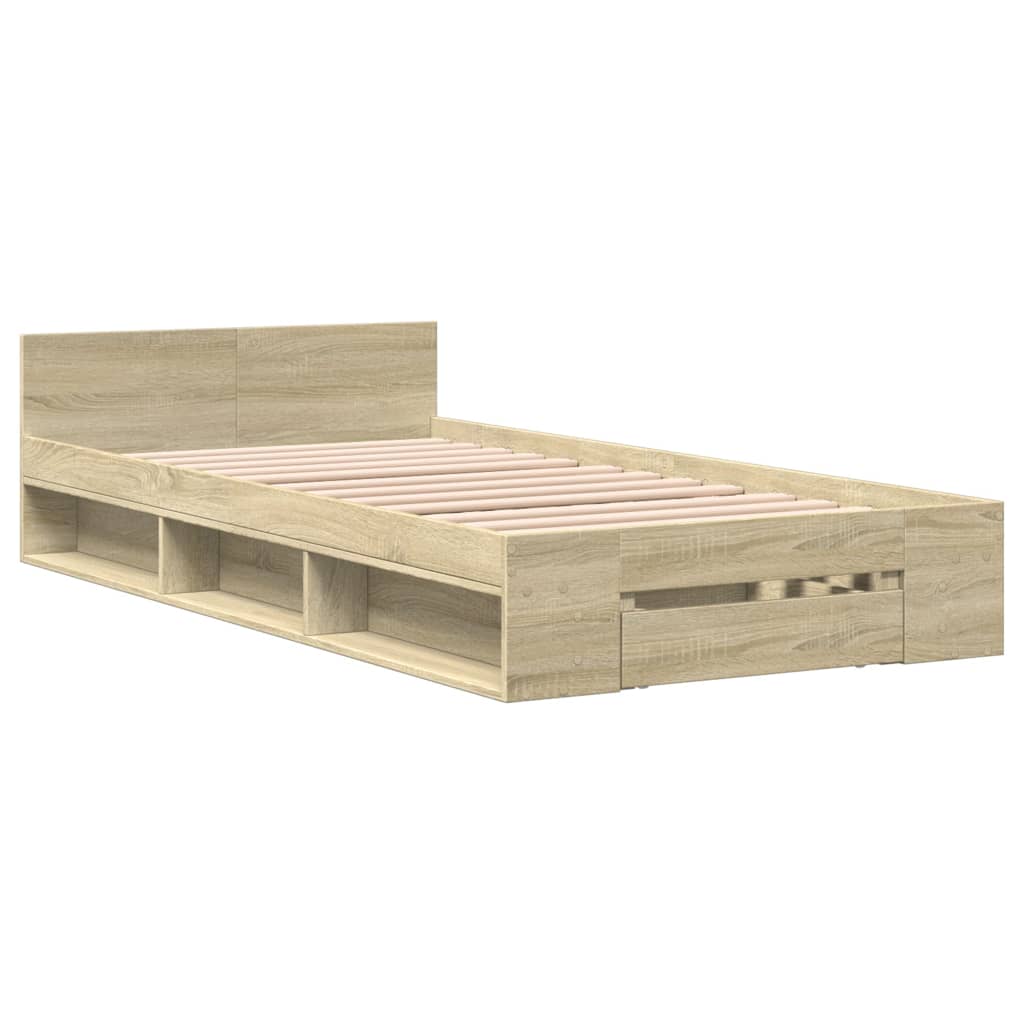 Okvir za krevet s ladicom boja hrasta 90x200 cm