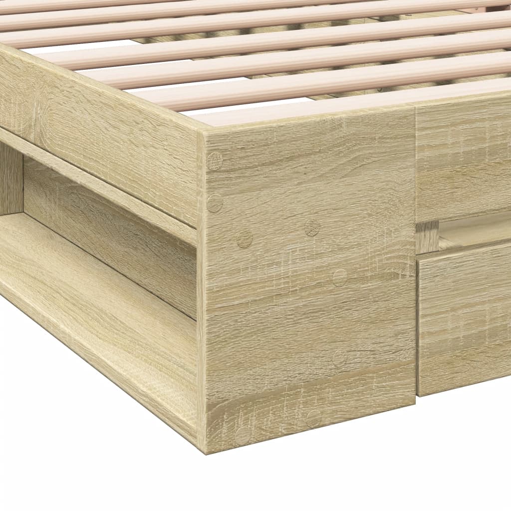 Okvir za krevet s ladicom boja hrasta 90x200 cm