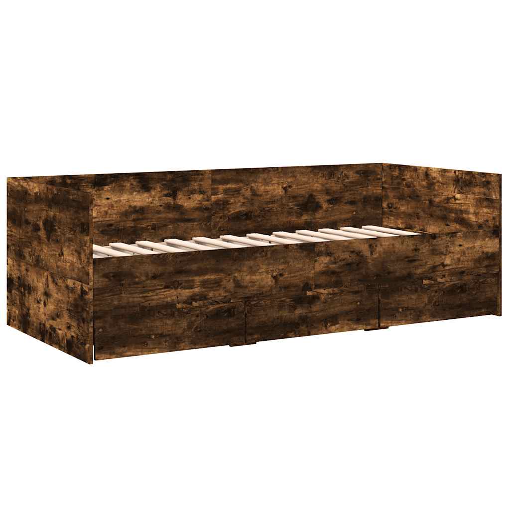 Dnevni krevet s ladicama bez madraca boja hrasta 100x200 cm