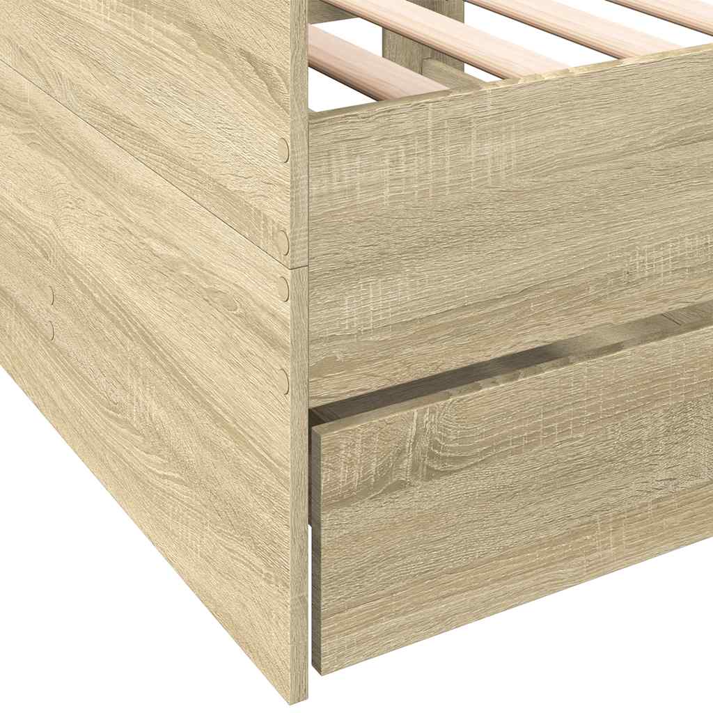 Dnevni krevet s ladicama bez madraca boja hrasta 90x200 cm