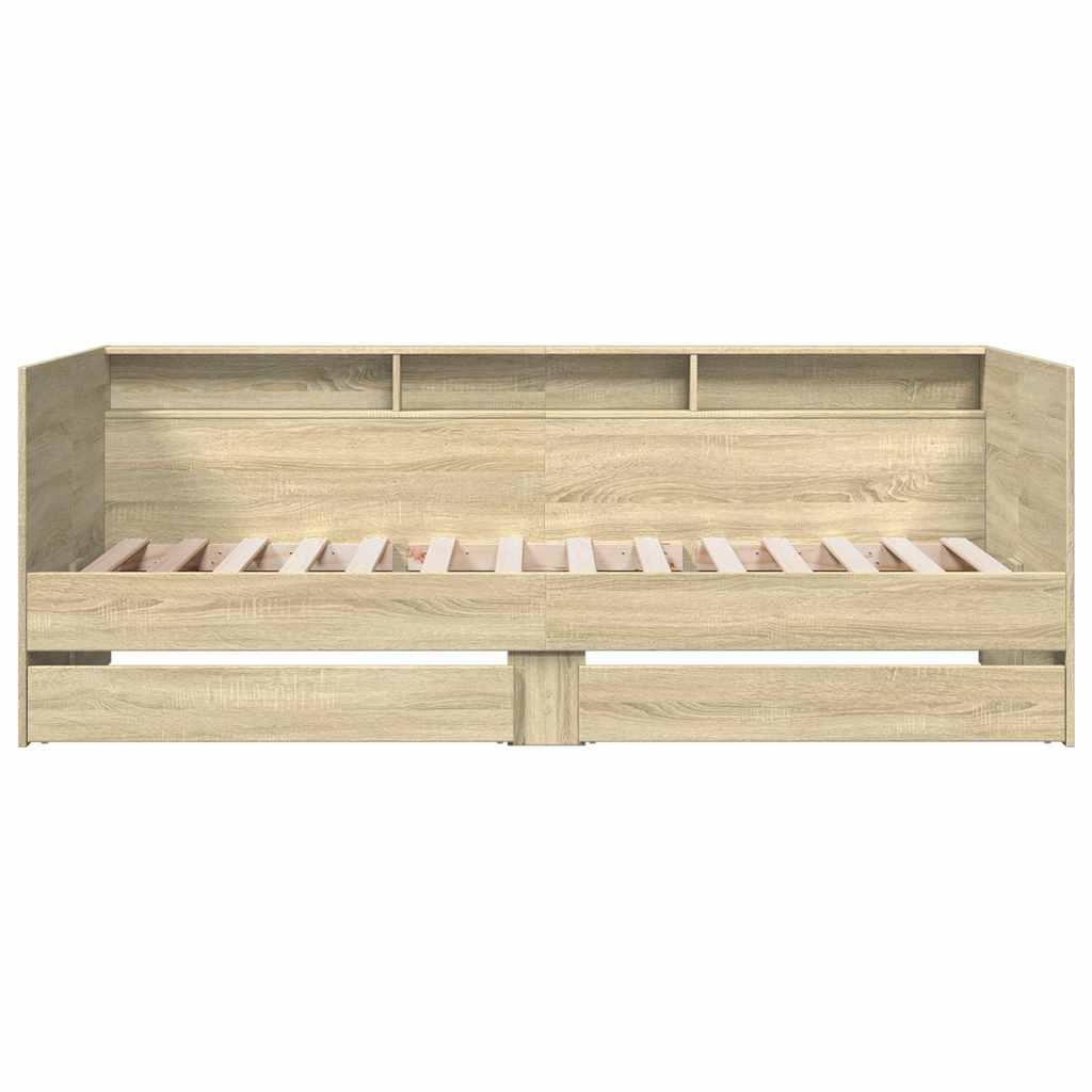 Dnevni krevet s ladicama bez madraca boja hrasta 90x190 cm