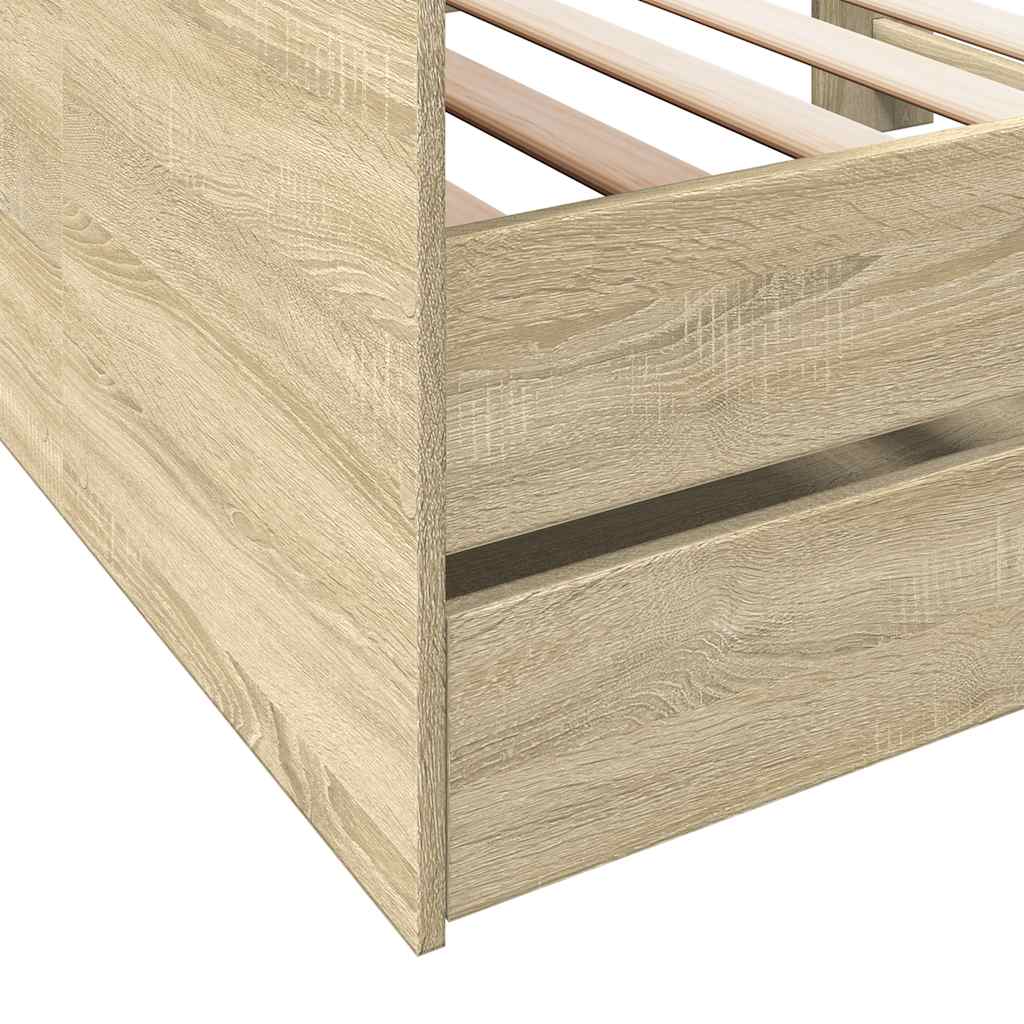 Dnevni krevet s ladicama bez madraca boja hrasta 90x190 cm
