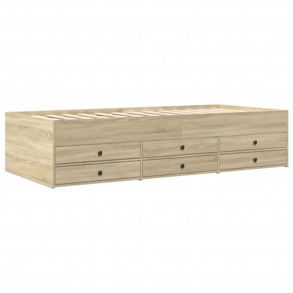 Dnevni krevet s ladicama bez madraca boja hrasta 90x200 cm