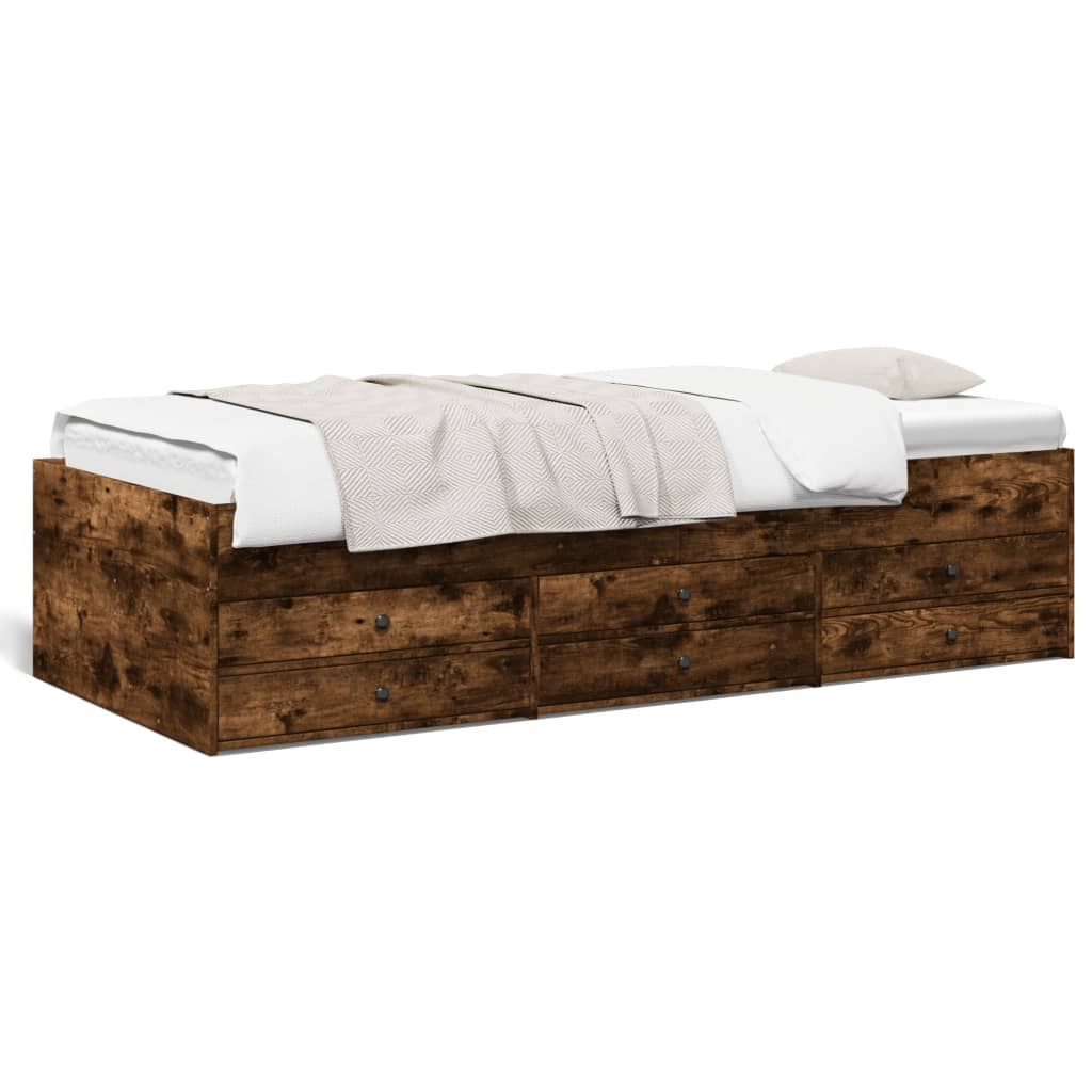 Dnevni krevet s ladicama bez madraca boja hrasta 90x200 cm