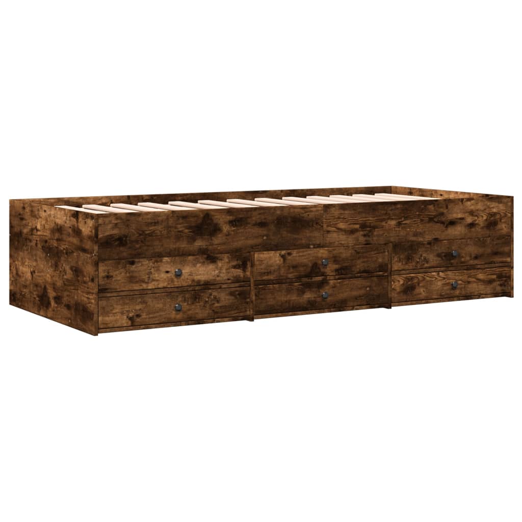 Dnevni krevet s ladicama bez madraca boja hrasta 90x200 cm