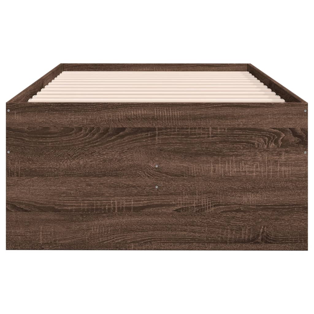 Dnevni krevet s ladicama bez madraca smeđa hrasta 90x200 cm