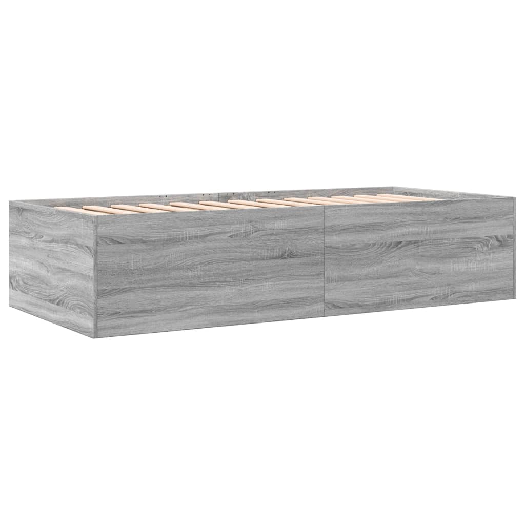 Dnevni krevet s ladicama bez madraca siva boja hrasta 75x190 cm