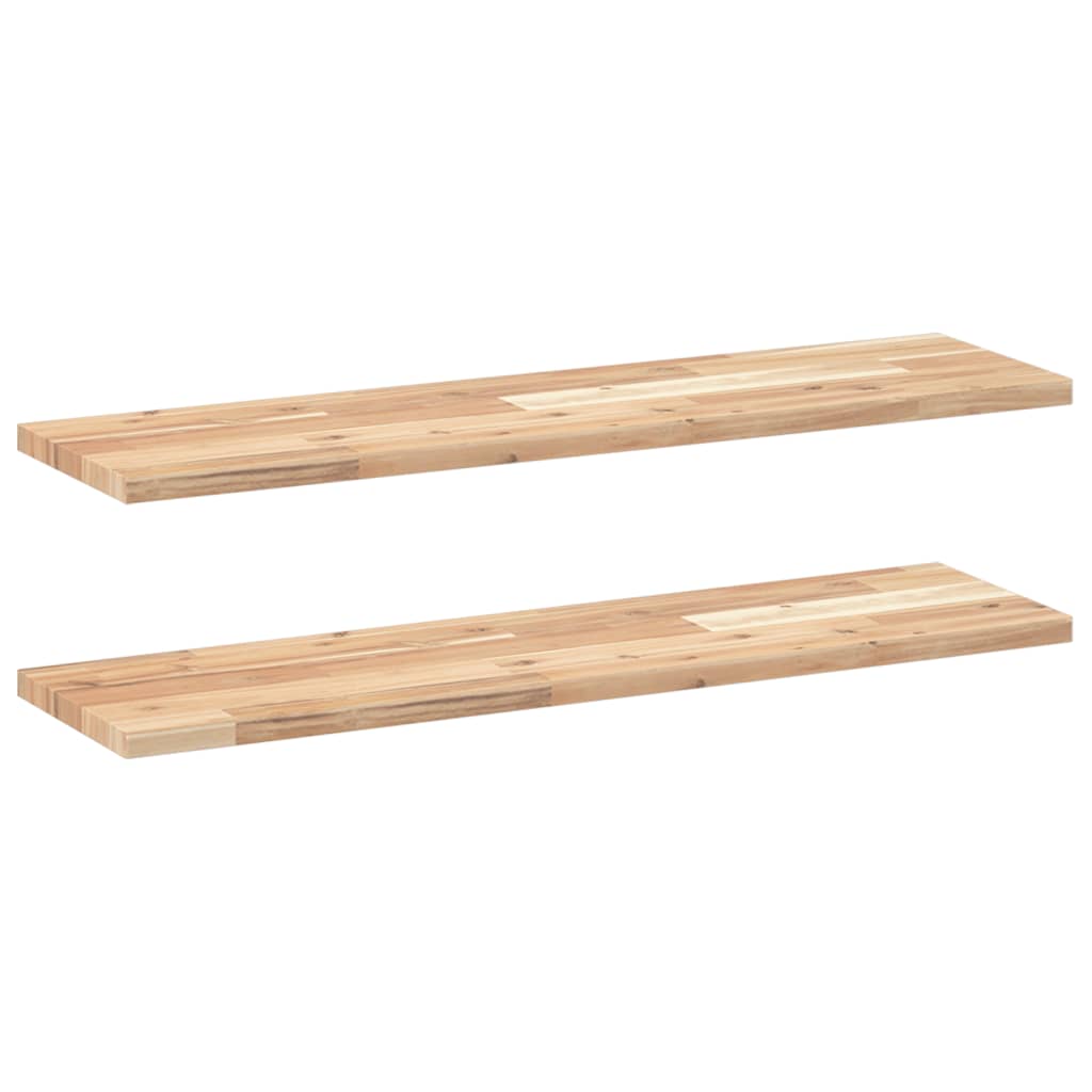 Plutajuće police 2 kom 80x20x2 cm Neobrađeno puno drvo akacije