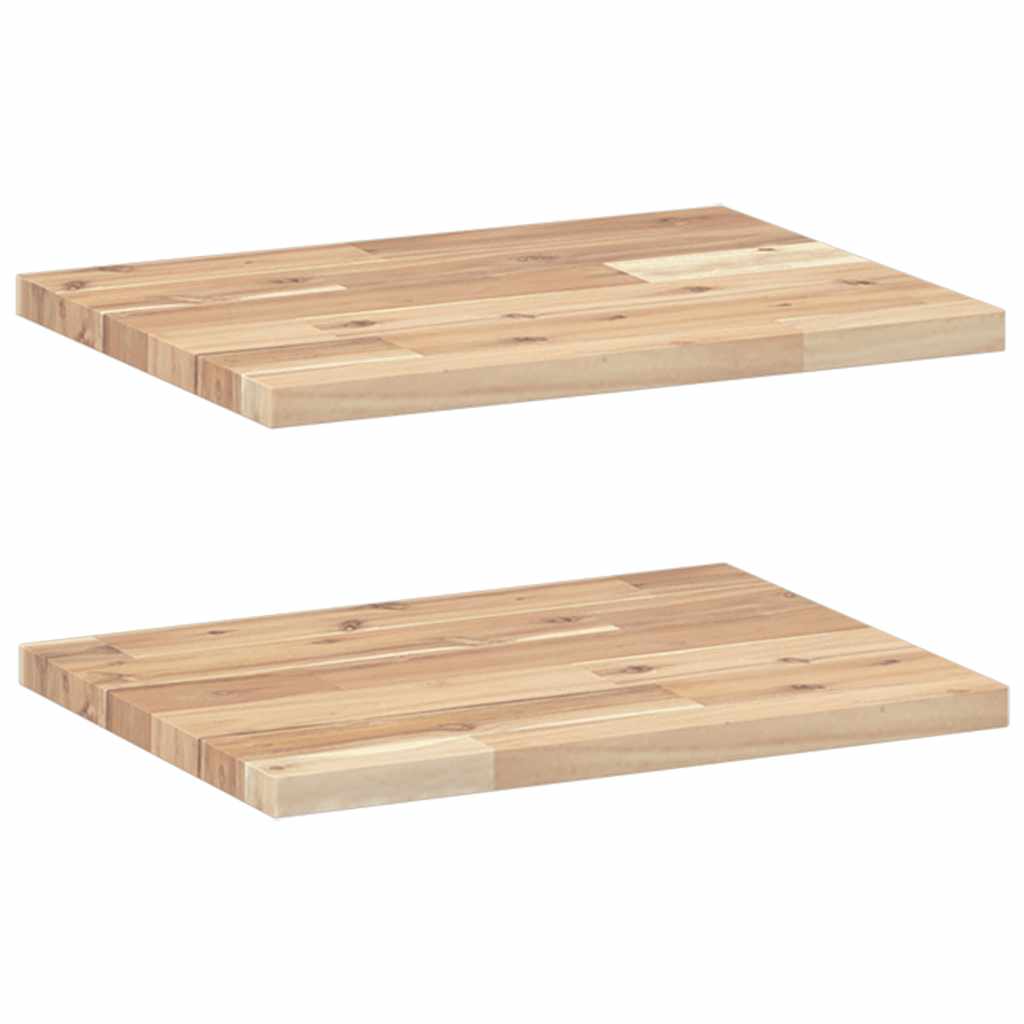 Plutajuće police 2 kom 40x30x2 cm Neobrađeno puno drvo akacije