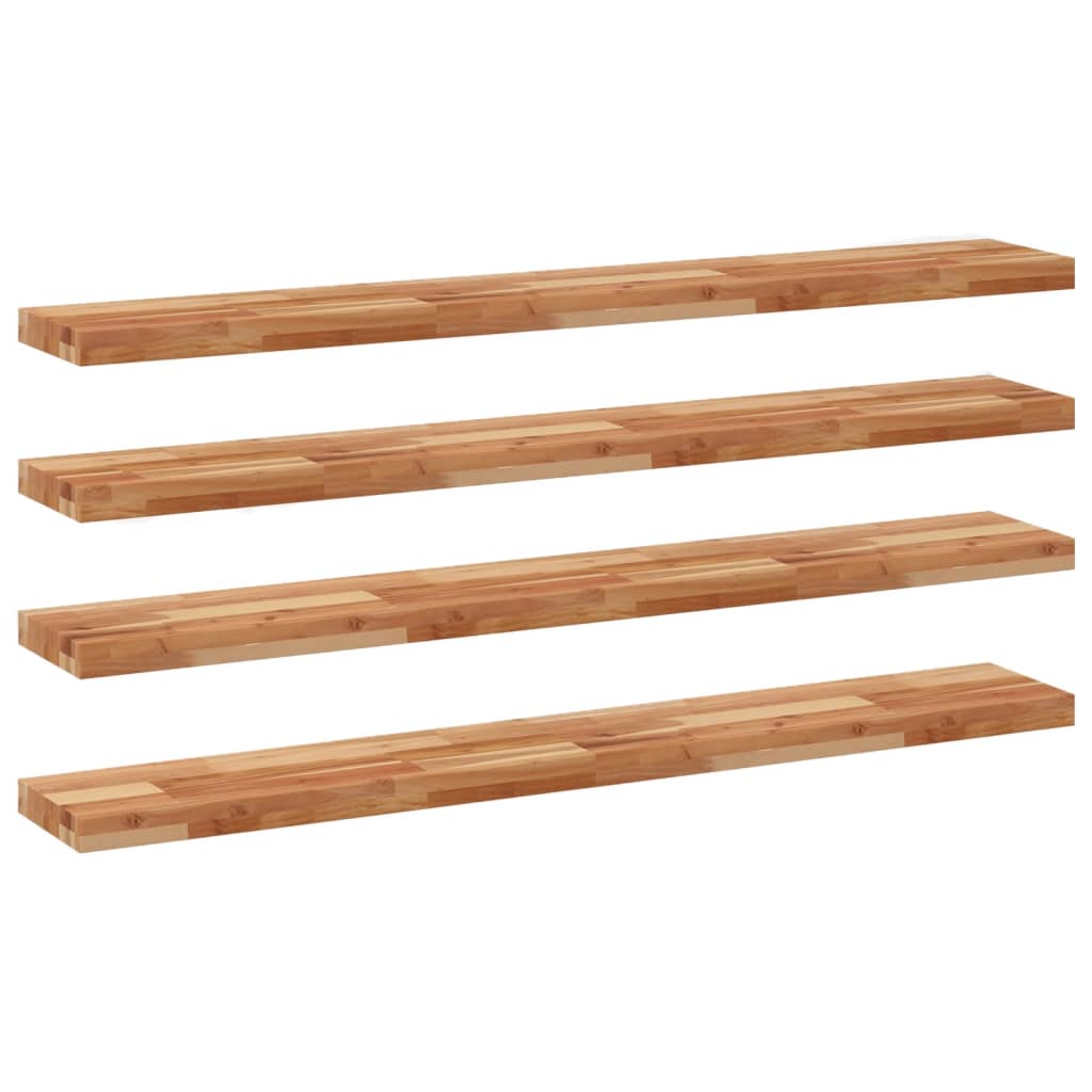 Plutajuće police 4 kom 120x20x4 cm Masivno drvo akacije s uljnim premazom