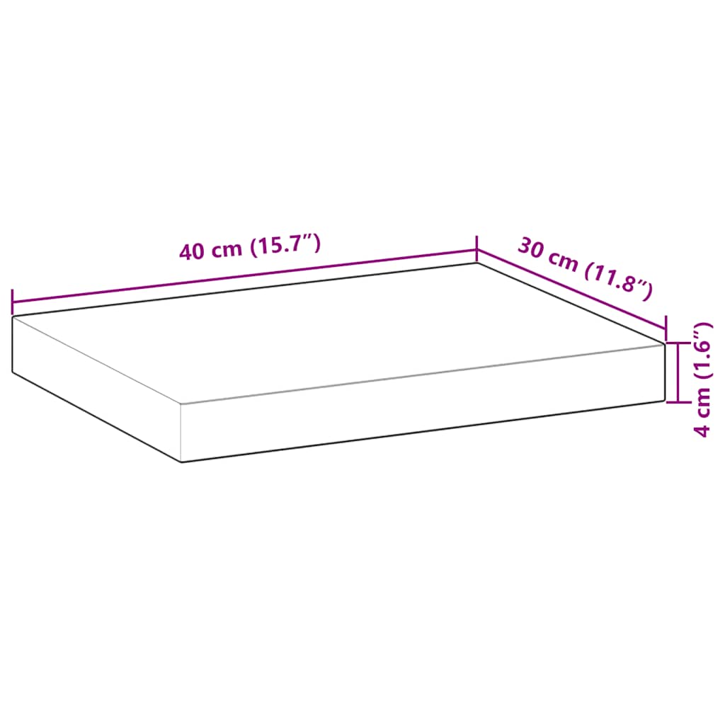Plutajuće police 3 kom 40x30x4 cm Masivno drvo akacije s uljnim premazom