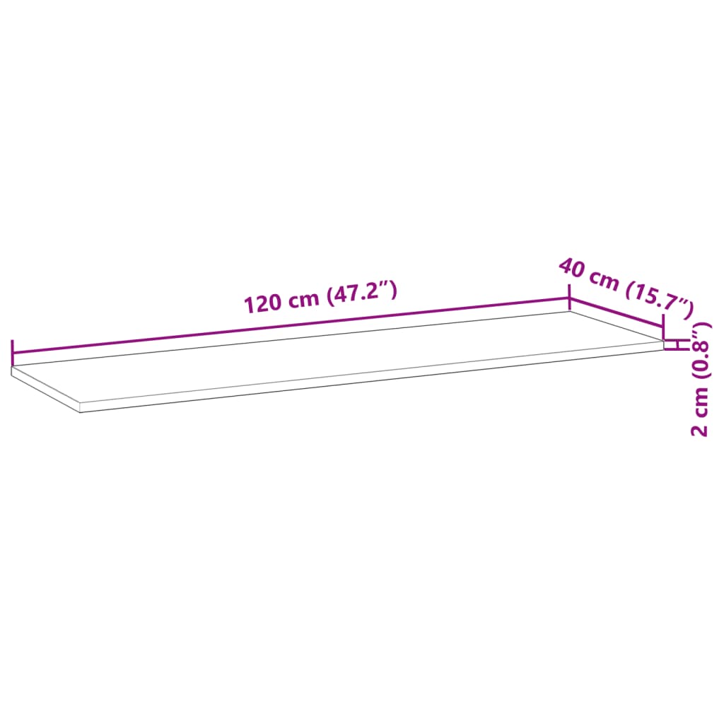 Ploča za umivaonik s uljnim premazom 120x40x2 cm drvo bagrema