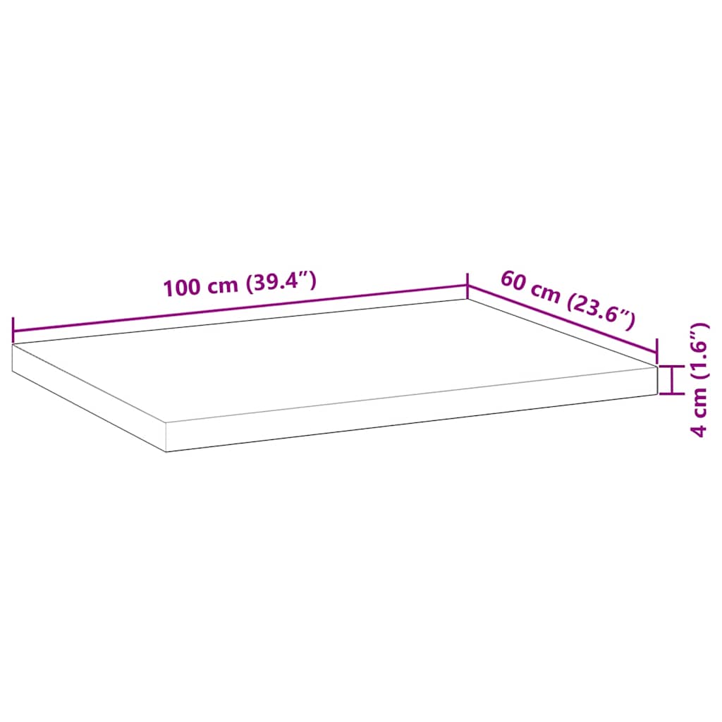 Ploča za radni stol s uljnim premazom 100x60x4 cm drvo bagrema