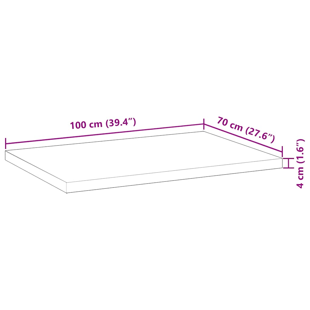 Ploča za radni stol s uljnim premazom 100x70x4 cm drvo bagrema