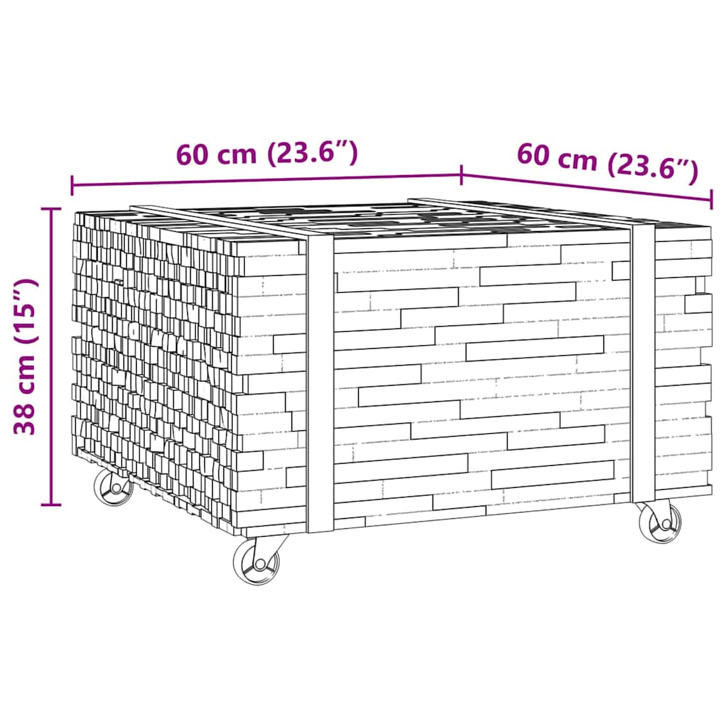 Kava Stol Smeđa 60 x 60 x 38 cm Čvrsto teak drvo