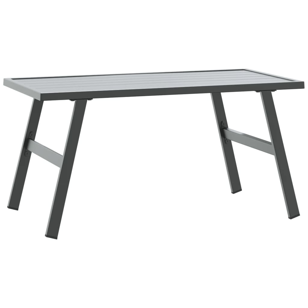 Vrtni stolić za kavu crni 90 x 45 x 35 cm čelik obložen prahom