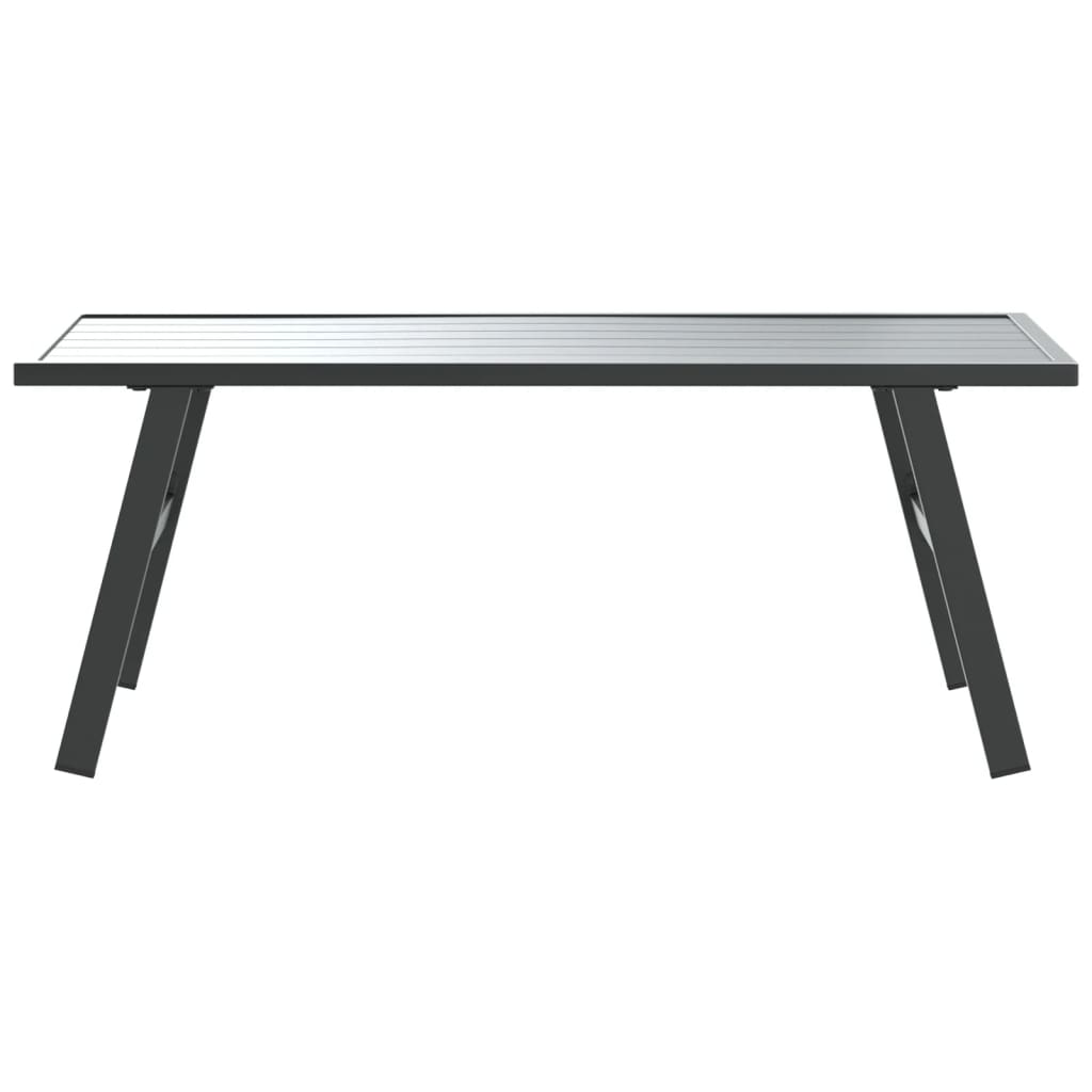 Vrtni stolić za kavu crni 90 x 45 x 35 cm čelik obložen prahom