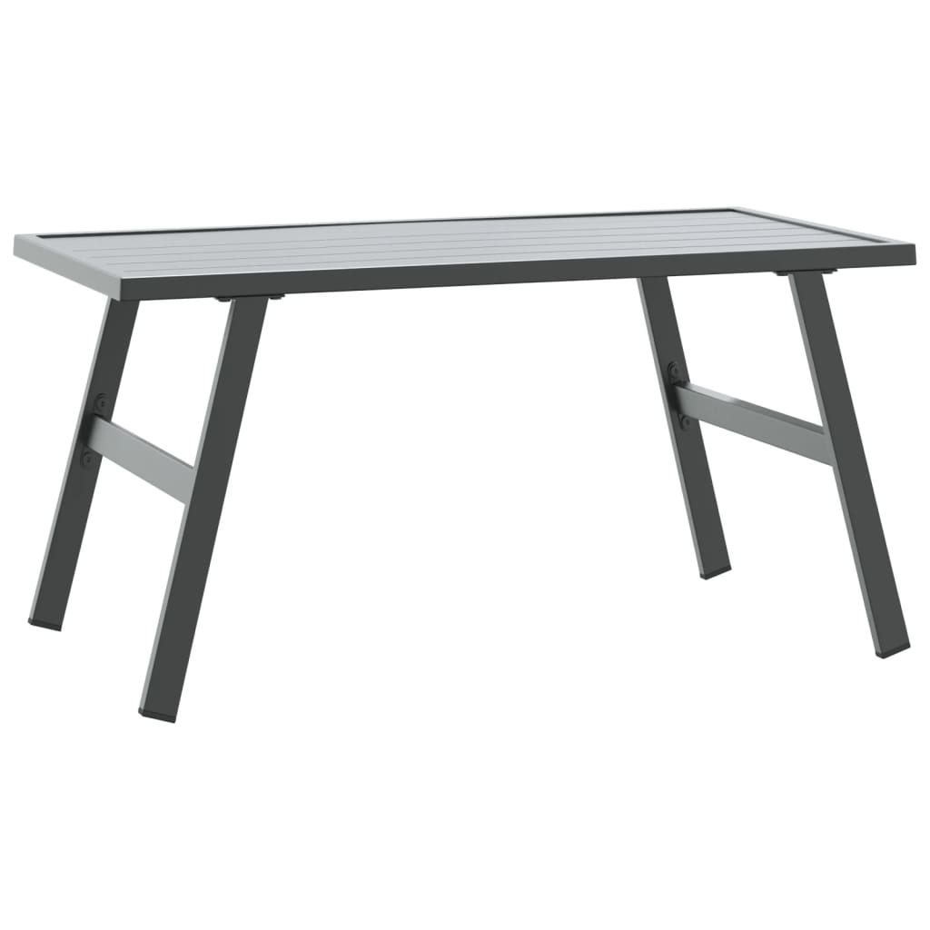 Vrtni stolić za kavu crni 90 x 45 x 35 cm čelik obložen prahom