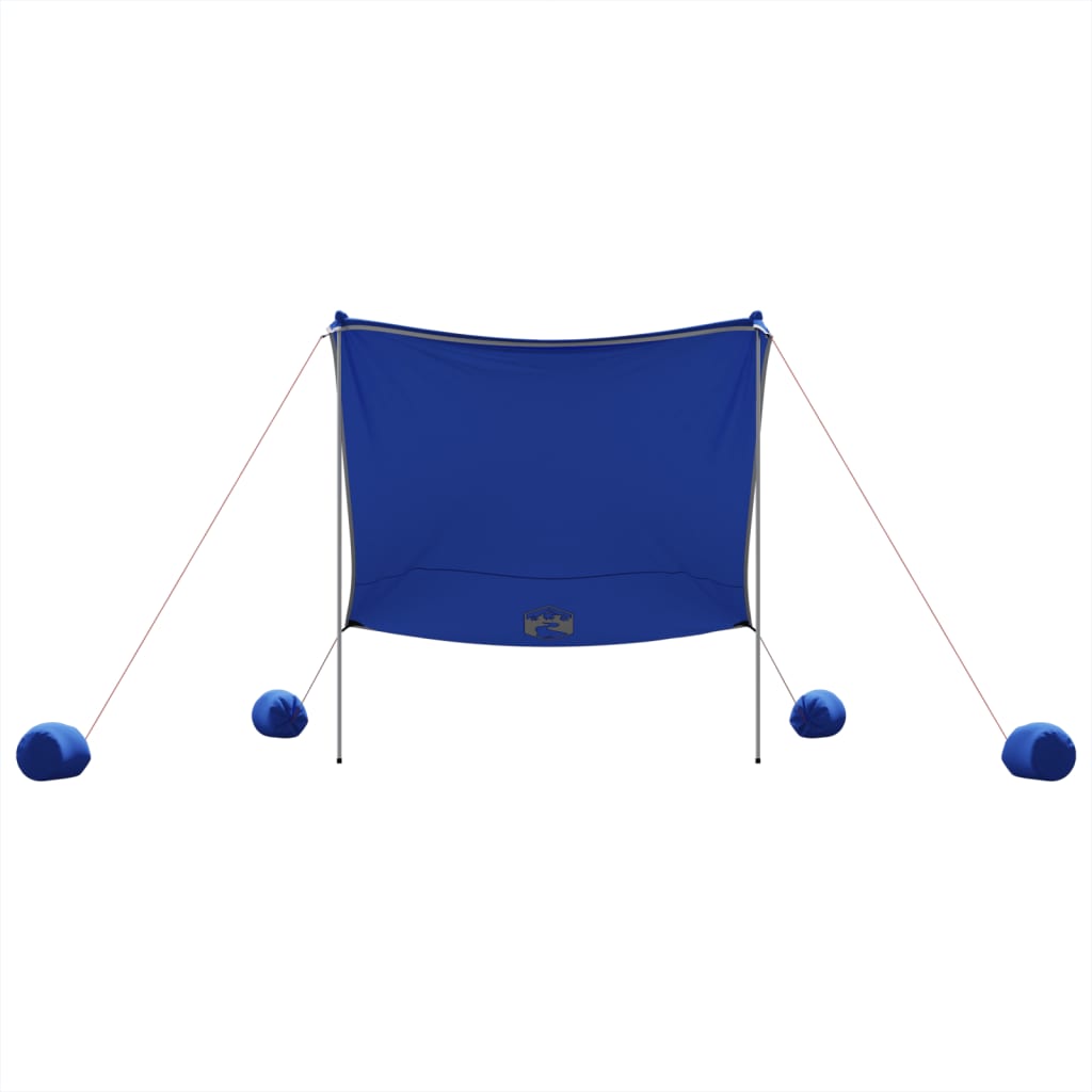 Nadstrešnica za plažu s pješčanim sidrima plava 214 x 236 cm
