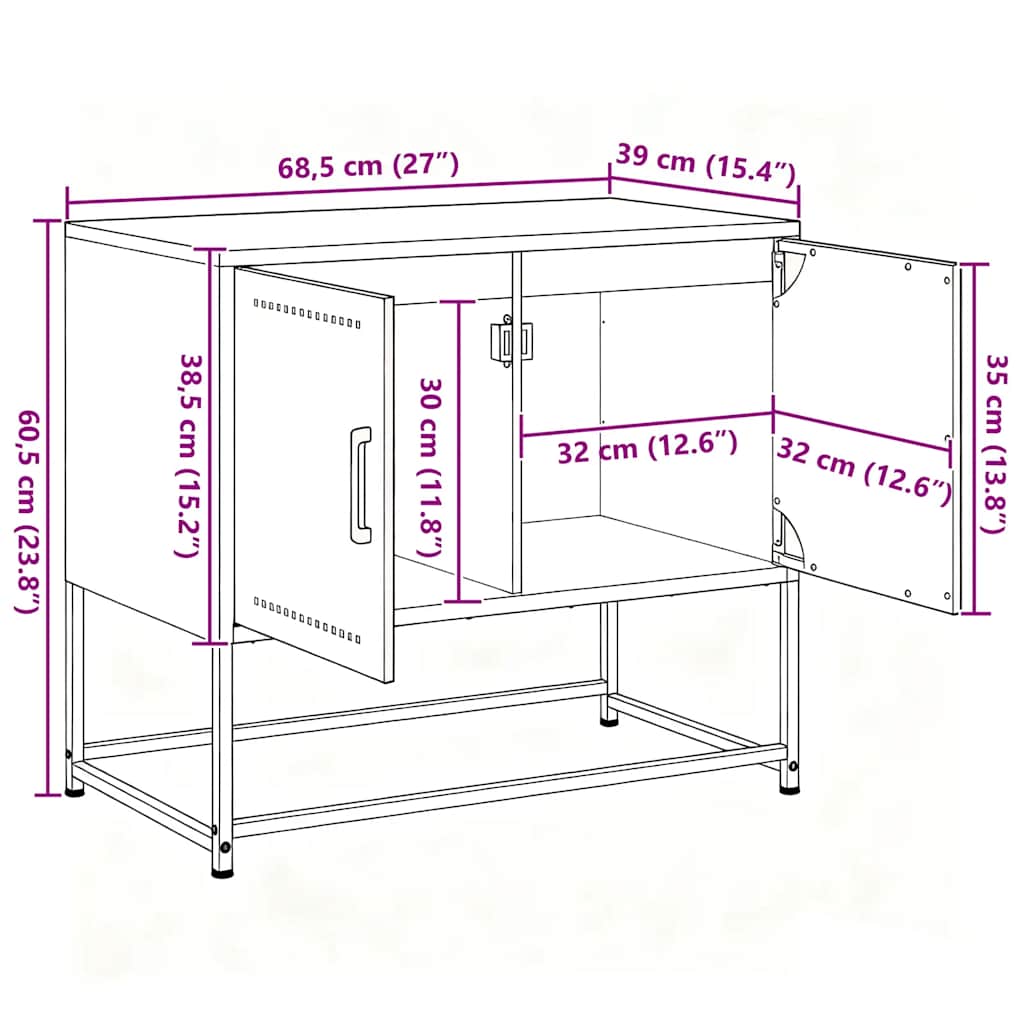 TV ormarić antracit 68,5 x 39 x 60,5 cm čelični