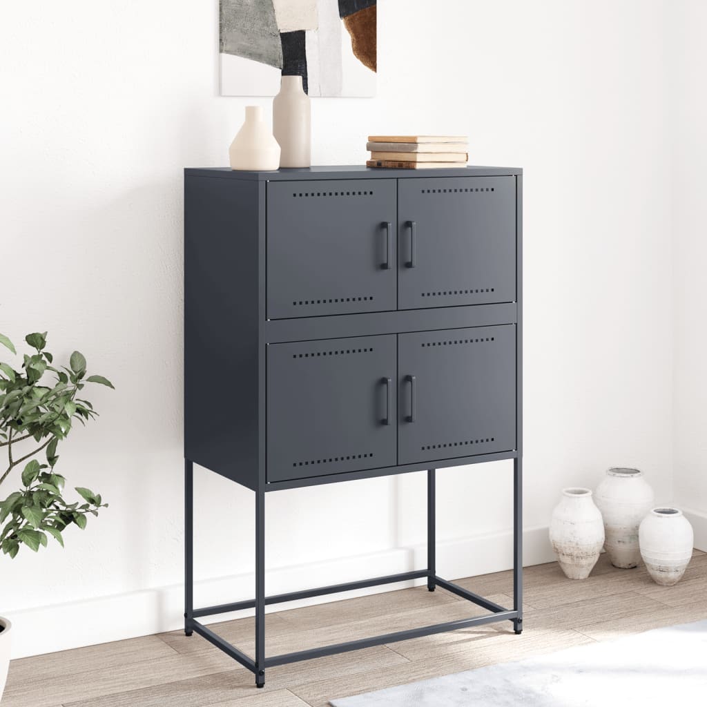Komoda antracit 68,5x38,5x107 cm čelična