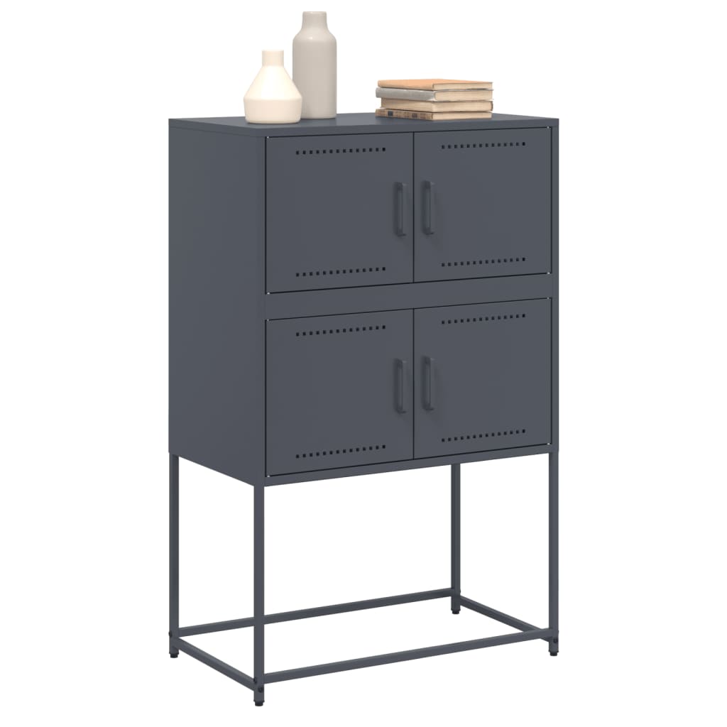 Komoda antracit 68,5x38,5x107 cm čelična