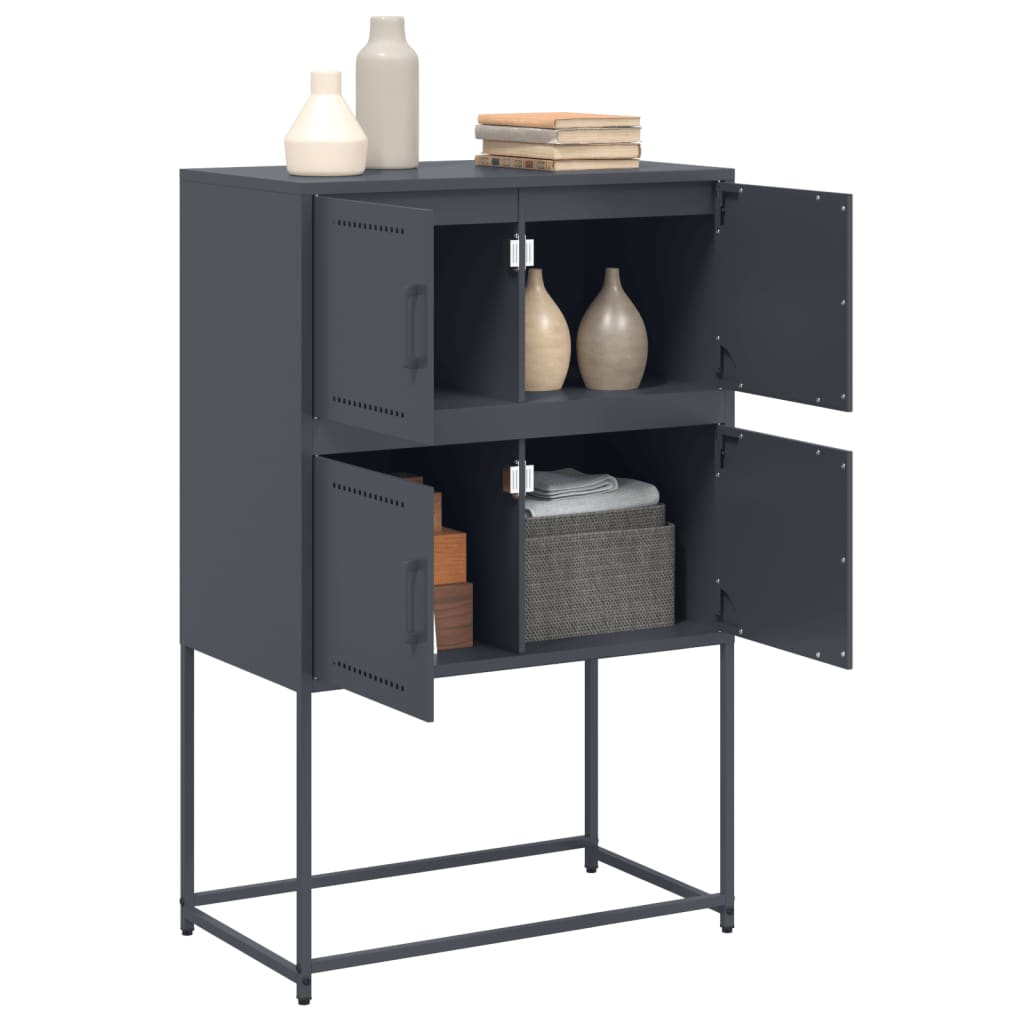 Komoda antracit 68,5x38,5x107 cm čelična