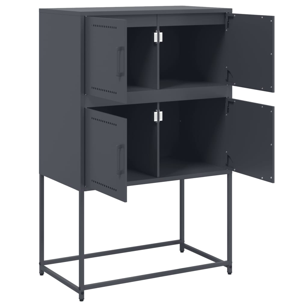 Komoda antracit 68,5x38,5x107 cm čelična