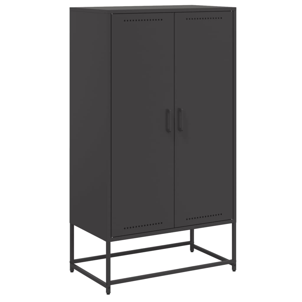 Visoka komoda crna 68,5 x 38,5 x 123,5 cm čelična