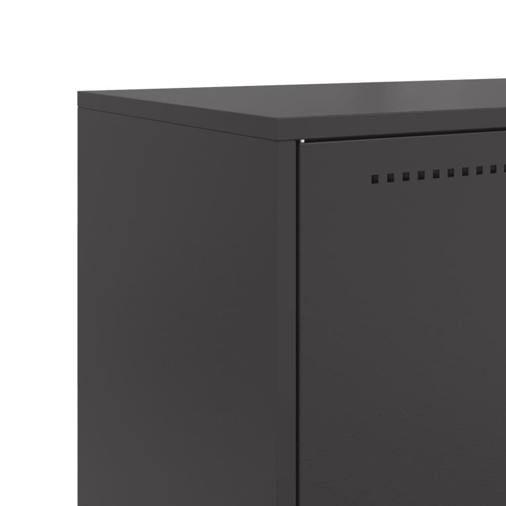 Visoka komoda crna 68,5 x 38,5 x 123,5 cm čelična
