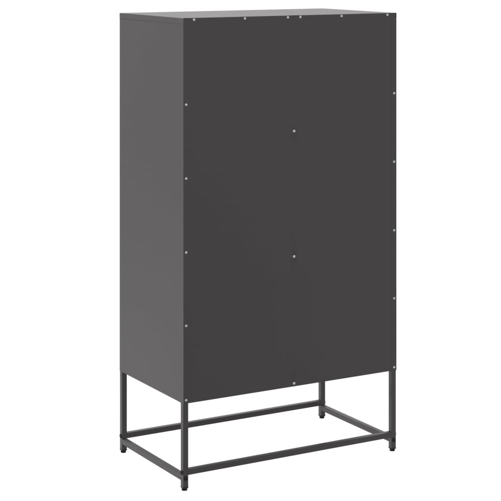 Visoka komoda crna 68,5 x 38,5 x 123,5 cm čelična