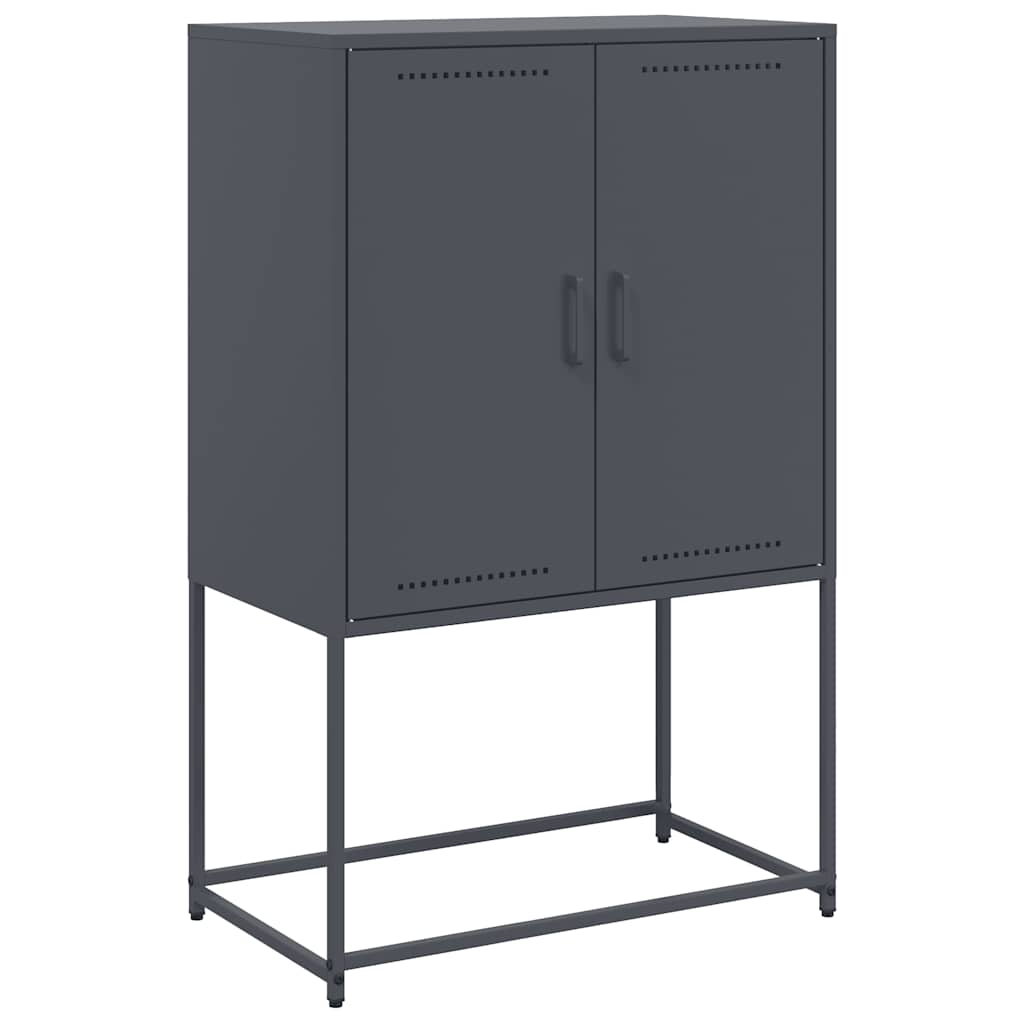 Visoka komoda antracit 68,5x38,5x107 cm čelična