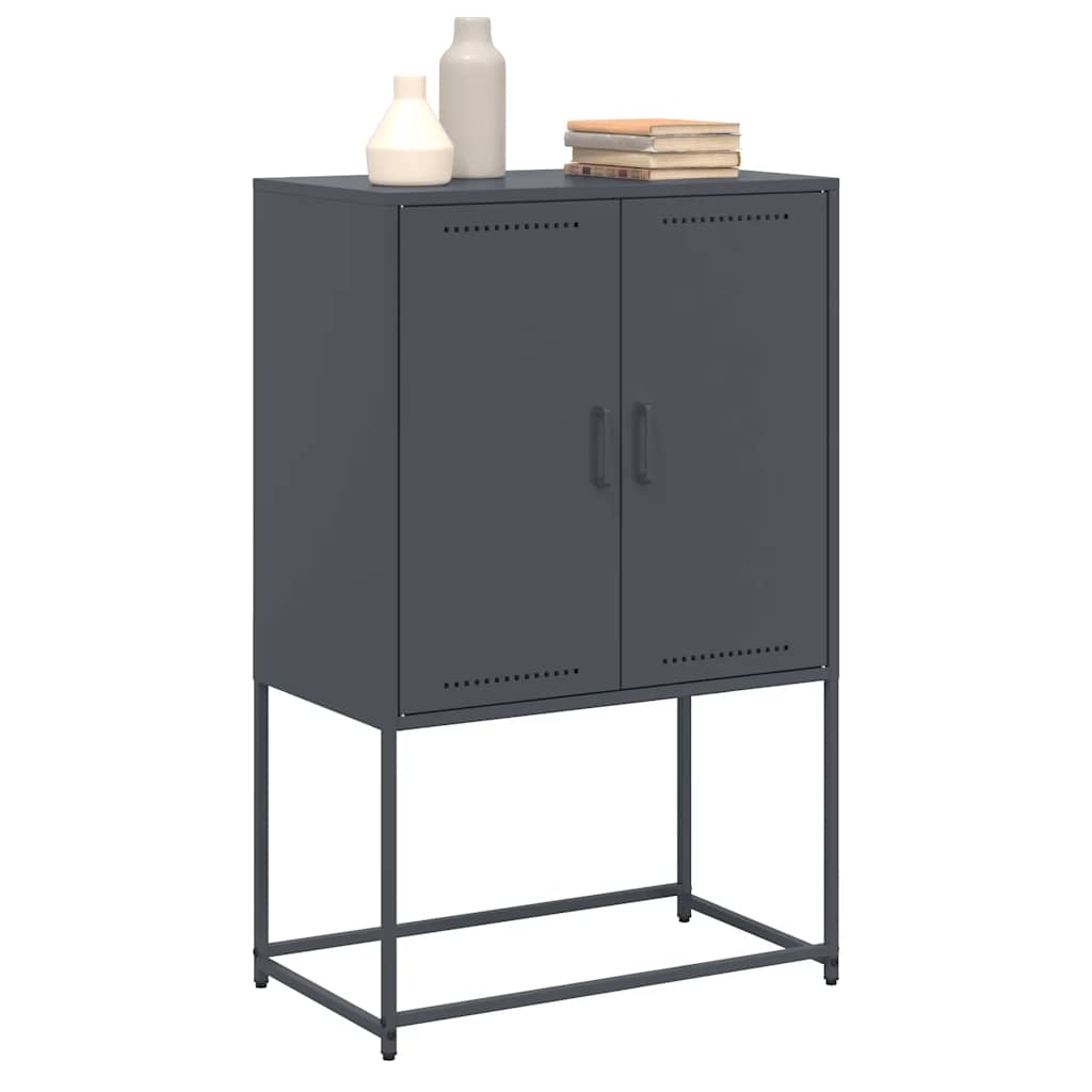 Visoka komoda antracit 68,5x38,5x107 cm čelična