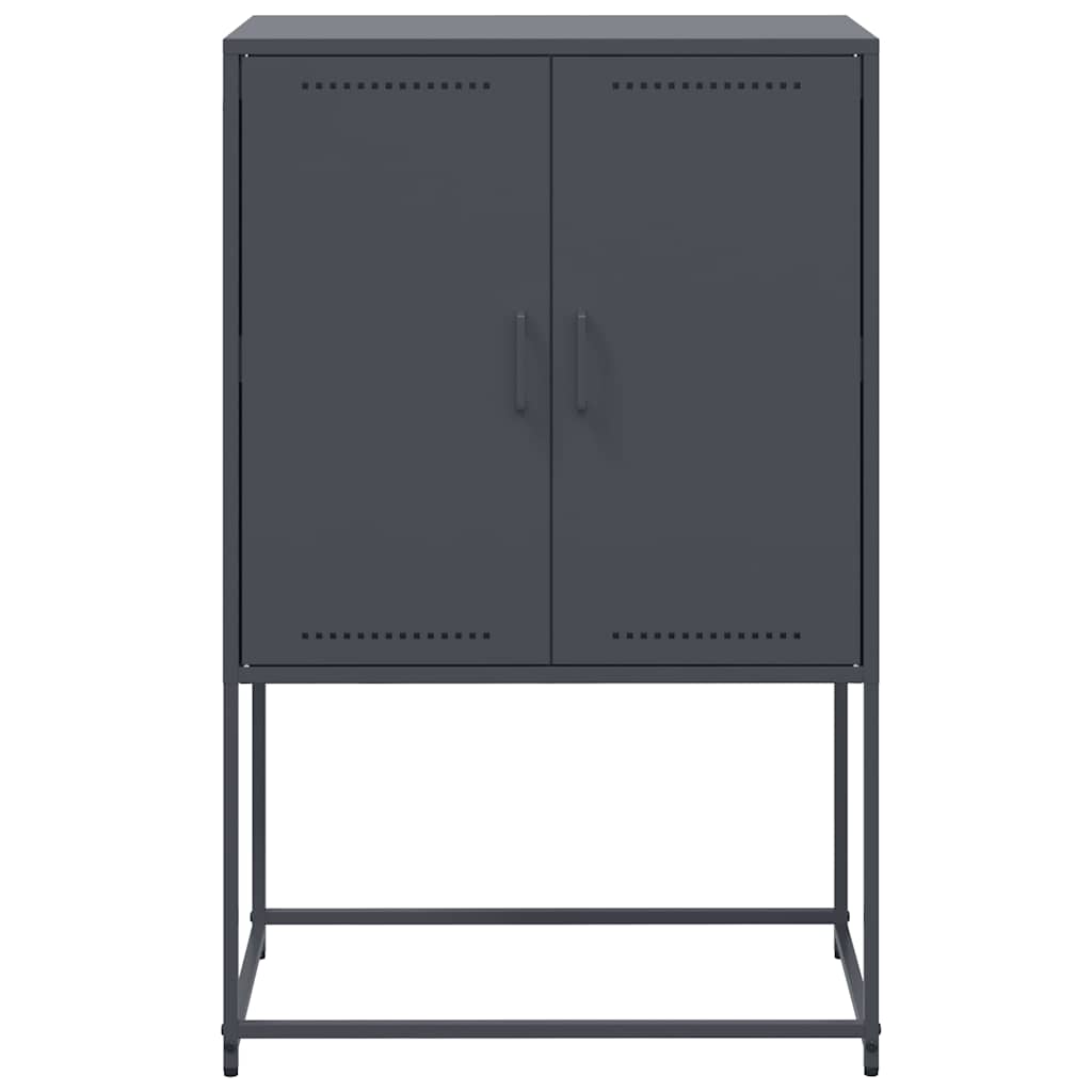 Visoka komoda antracit 68,5x38,5x107 cm čelična