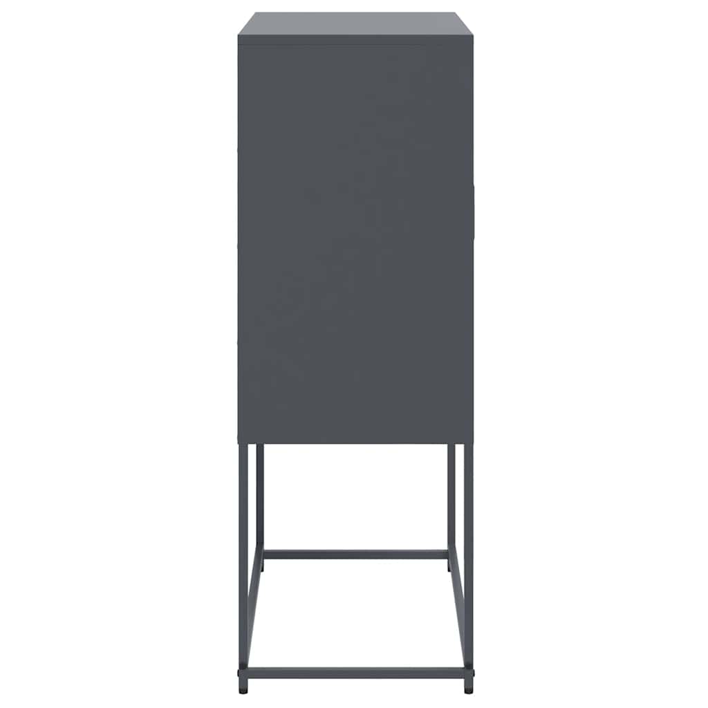 Visoka komoda antracit 68,5x38,5x107 cm čelična