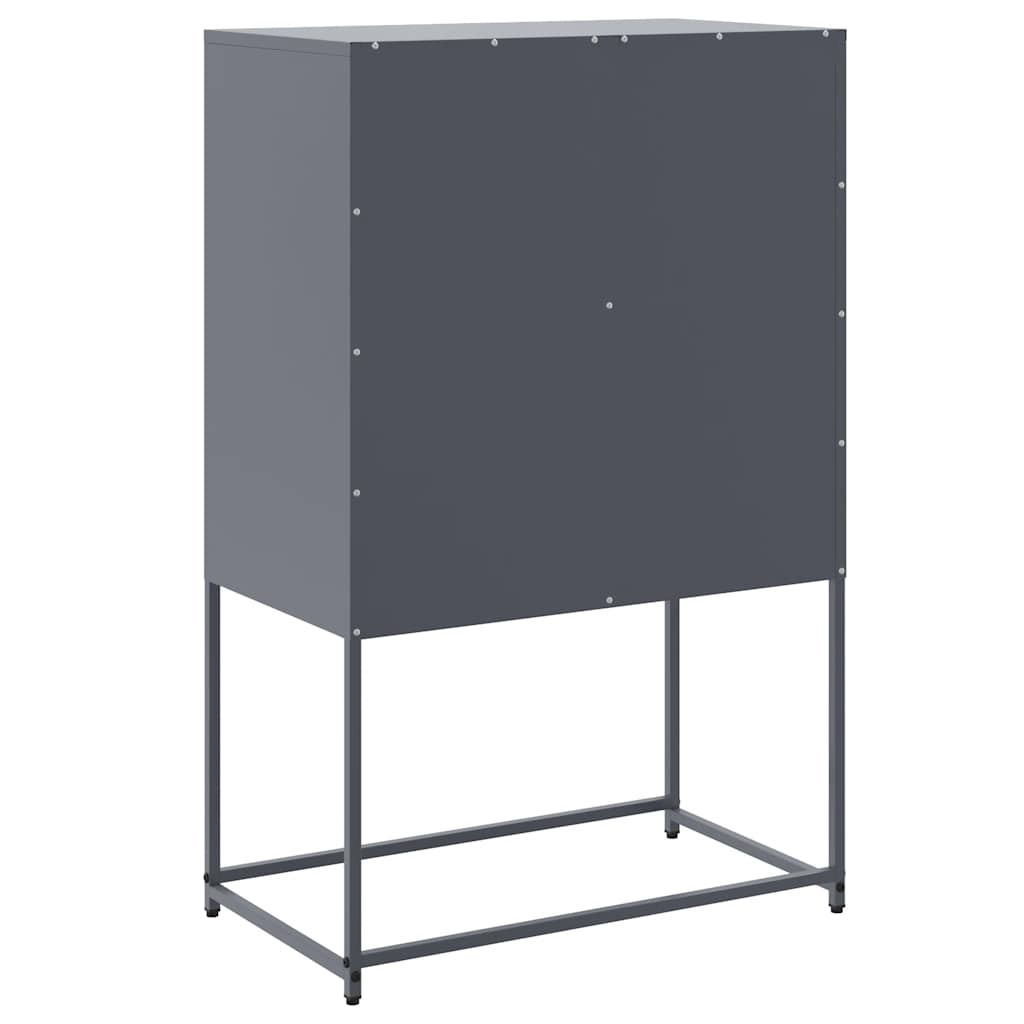 Visoka komoda antracit 68,5x38,5x107 cm čelična