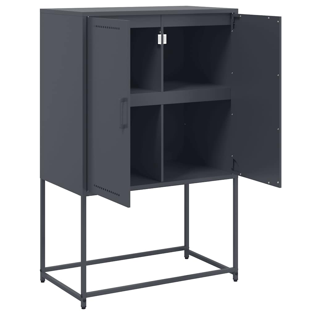 Visoka komoda antracit 68,5x38,5x107 cm čelična