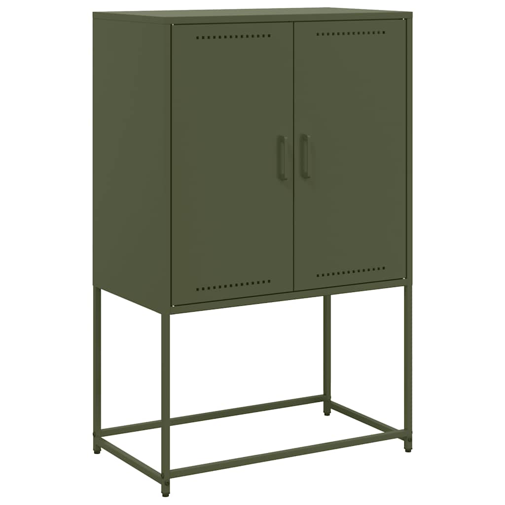 Visoka komoda maslinastozeleni 68,5x38,5x107 cm čelična