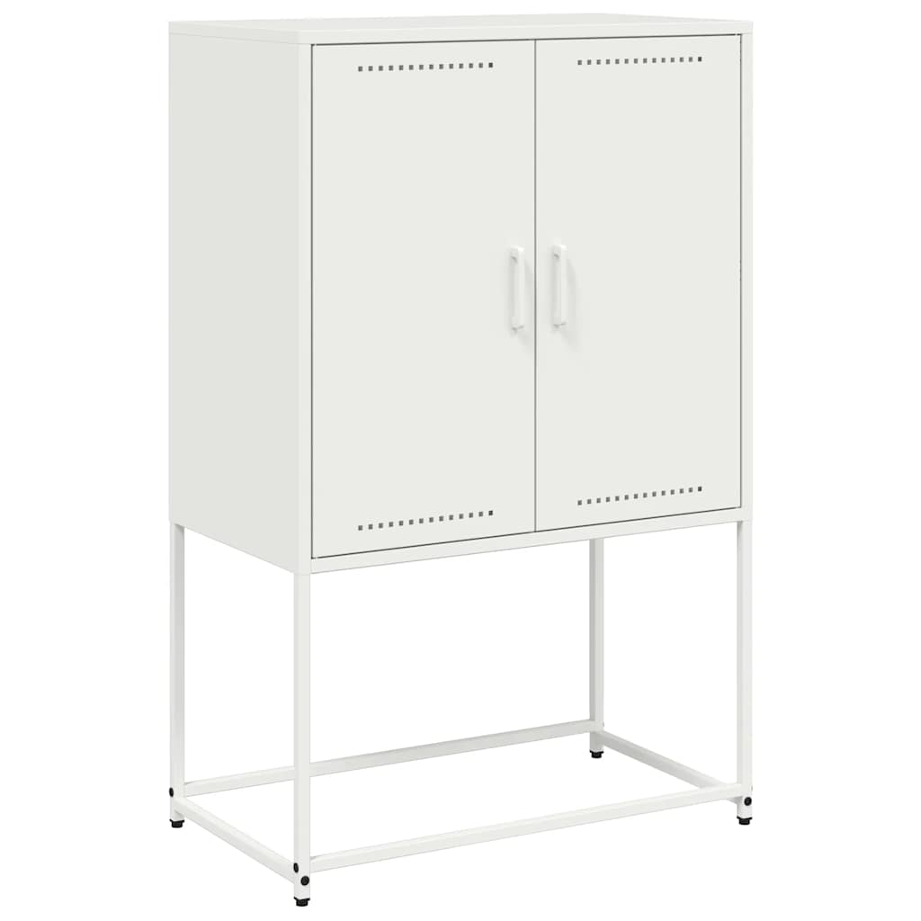 Visoka komoda bijela 68,5 x 38,5 x 107 cm čelična