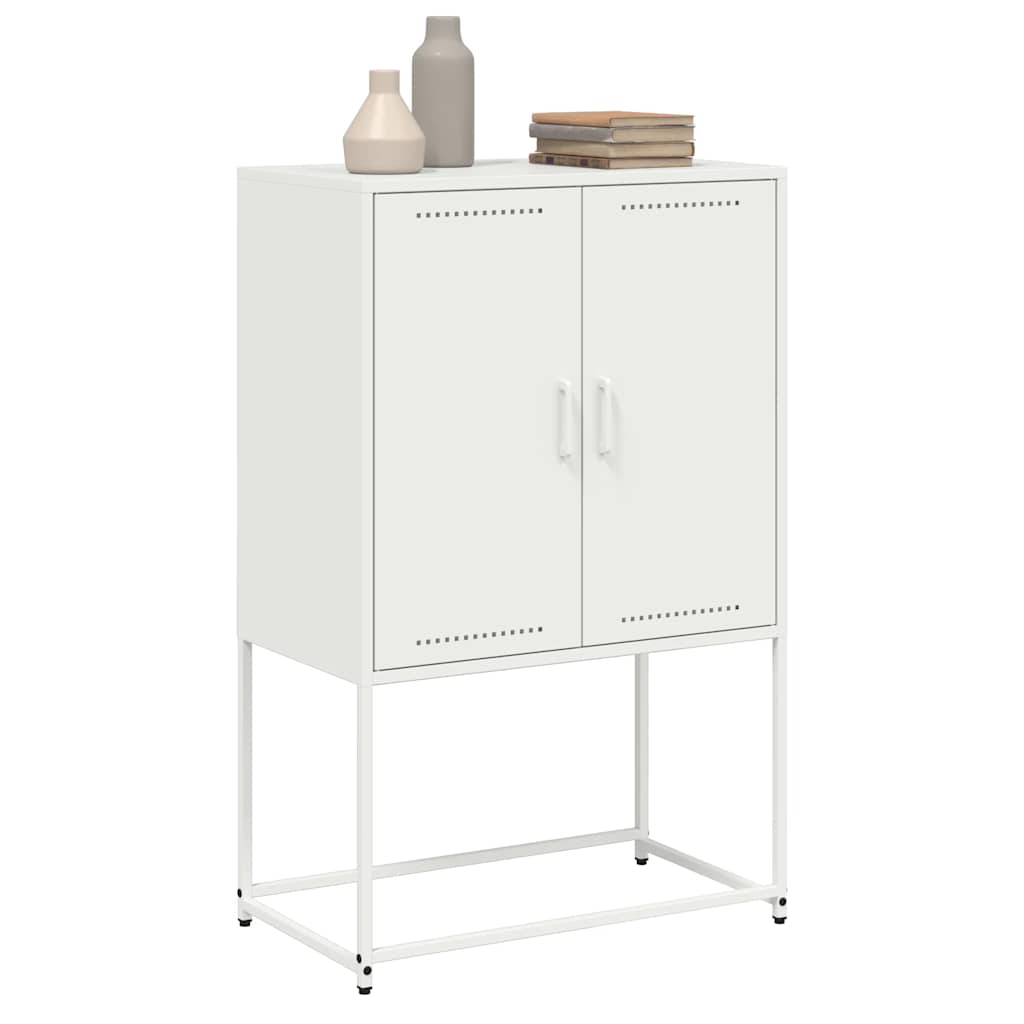 Visoka komoda bijela 68,5 x 38,5 x 107 cm čelična